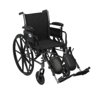 Lightweight Wheelchair Drive™ Cruiser IIII Triple Axle Full Length Arm Swing-Away Elevating Legrest Black Upholstery 18 Inch Seat Width Adult 300 lbs