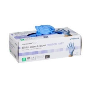 Exam Glove McKesson Confiderm® 3.5C NonSterile Nitrile Standard Cuff Length Textured Fingertips Blue Chemo Tested