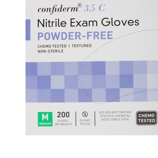 Exam Glove McKesson Confiderm® 3.5C NonSterile Nitrile Standard Cuff Length Textured Fingertips Blue Chemo Tested - Image 5