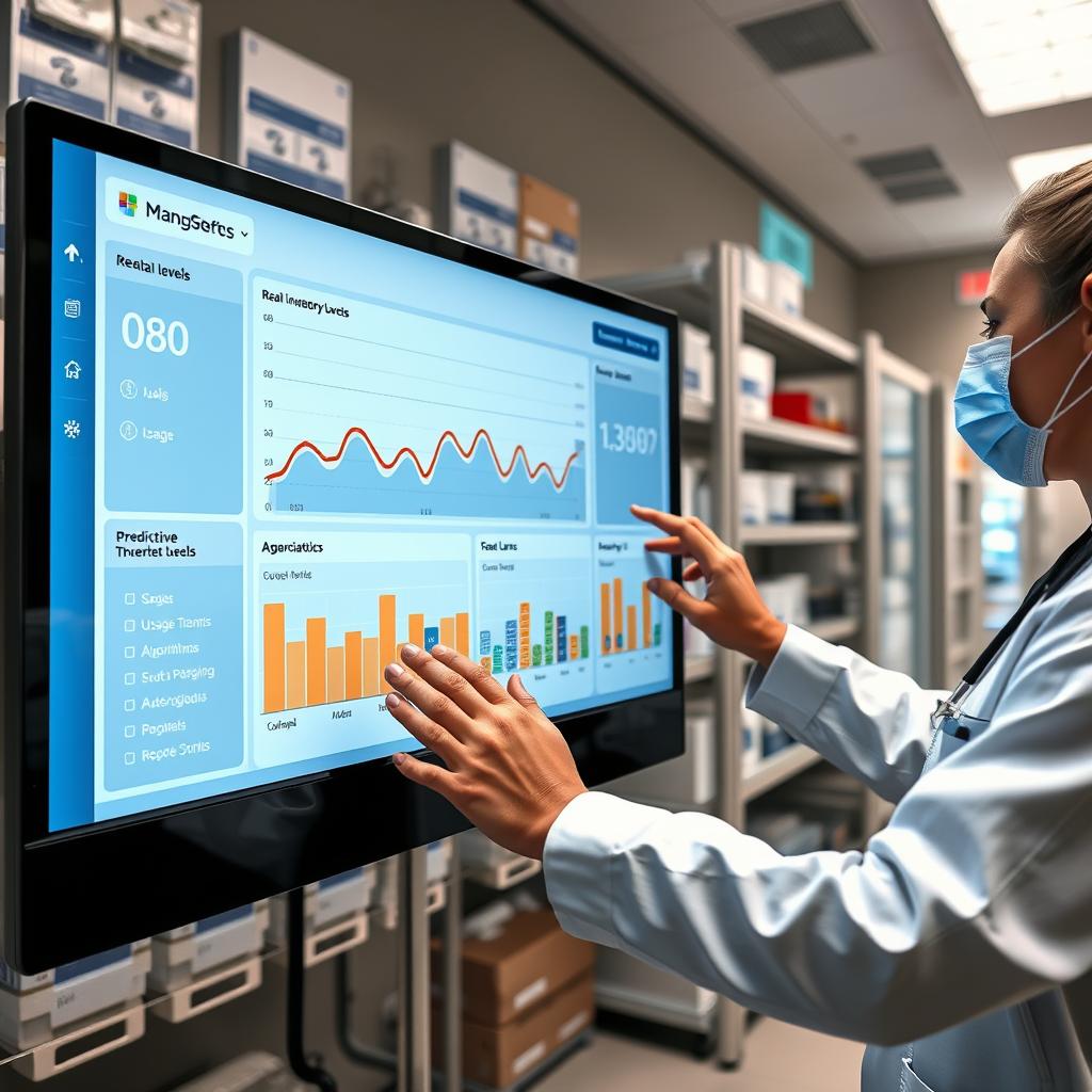 Digital inventory management system with analytics dashboard for medical supplies