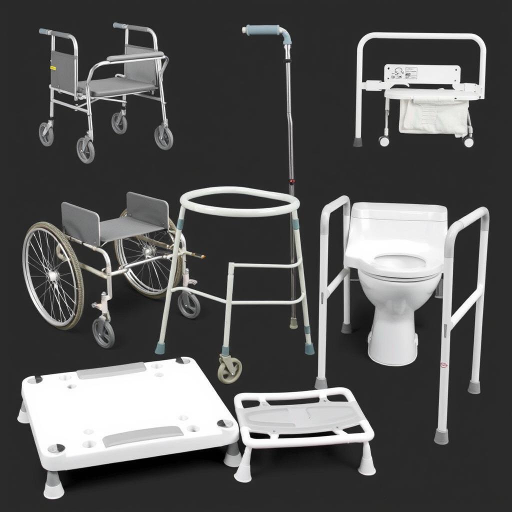 Patient mobility and care equipment including wheelchair, walker, and bathroom safety products