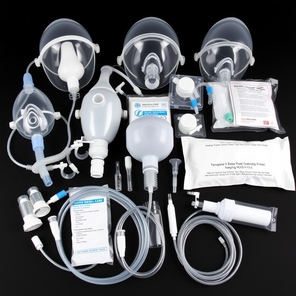 Respiratory care equipment including oxygen masks, nasal cannulas, and nebulizers